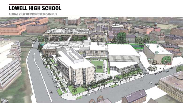 Aerial View of Proposed Lowell High School Campus